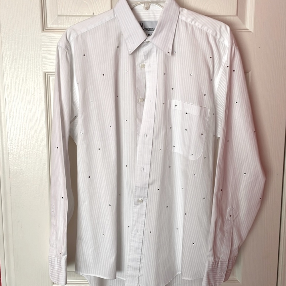White button up shirt with rhinestones
